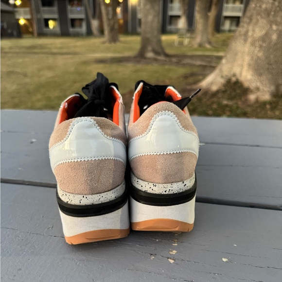 Zara contrast color platform Stylish White and Orange Sneakers S/9 - Picture 8 of 9